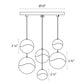 SONNEMAN Grapes 6-Light LED Medium Round Canopy Polished Chrome Glass Shade Chandelier