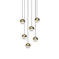 SONNEMAN Grapes 6-Light LED Small Round Canopy Brass Clear Glass Shade Chandelier