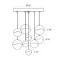 SONNEMAN Grapes 9-Light LED Assorted Round Canopy Satin Nickel Clear Glass Shade Chandelier