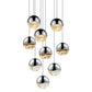 SONNEMAN Grapes 9-Light LED Large Round Canopy Polished Chrome Glass Shade Chandelier