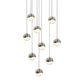 SONNEMAN Grapes 9-Light LED Small Round Canopy Satin Nickel Clear Glass Shade Chandelier
