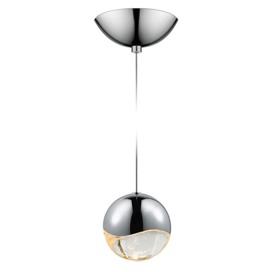 SONNEMAN Grapes Single Large LED Polished Chrome Dome Canopy Pendant Light