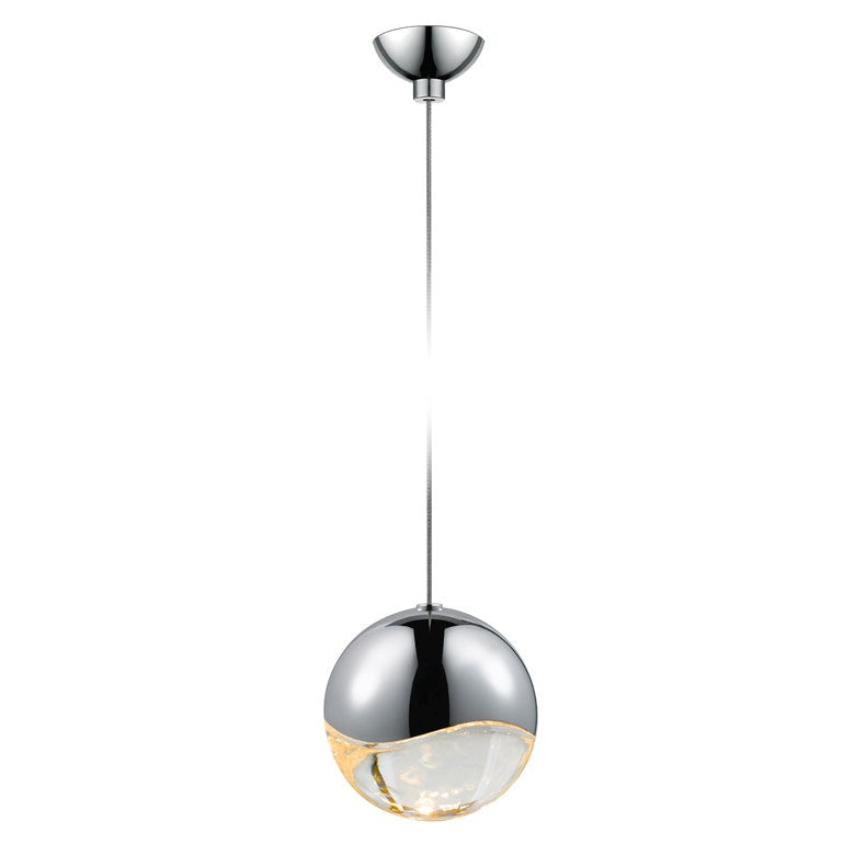 SONNEMAN Grapes Single Large LED Polished Chrome Micro-Dome Canopy Pendant Light