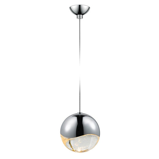 SONNEMAN Grapes Single Large LED Polished Chrome Micro-Dome Canopy Pendant Light