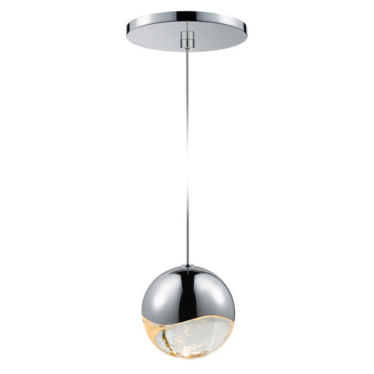 SONNEMAN Grapes Single Large LED Polished Chrome Round Canopy Pendant Light