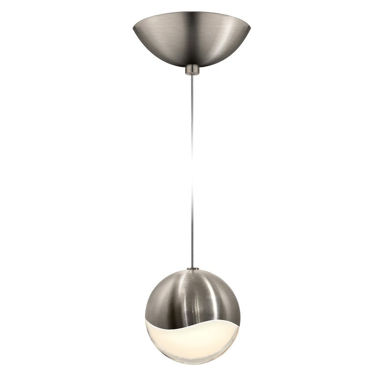 SONNEMAN Grapes Single Large LED Satin Nickel Dome Canopy Pendant Light