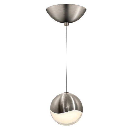 SONNEMAN Grapes Single Large LED Satin Nickel Dome Canopy Pendant Light