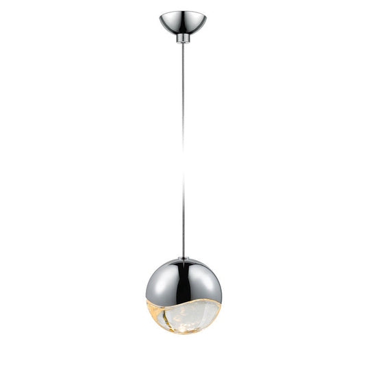 SONNEMAN Grapes Single Medium LED Polished Chrome Micro-Dome Canopy Pendant Light