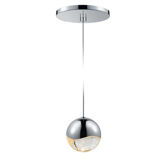 SONNEMAN Grapes Single Medium LED Polished Chrome Round Canopy Pendant Light