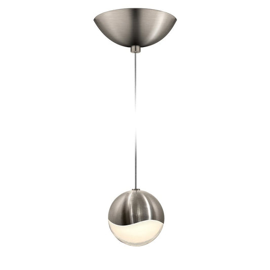 SONNEMAN Grapes Single Medium LED Satin Nickel Dome Canopy Pendant Light