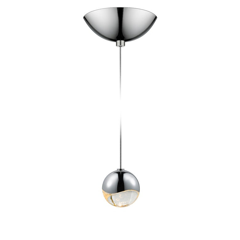SONNEMAN Grapes Single Small LED Polished Chrome Dome Canopy Pendant Light
