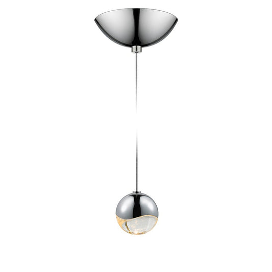 SONNEMAN Grapes Single Small LED Polished Chrome Dome Canopy Pendant Light
