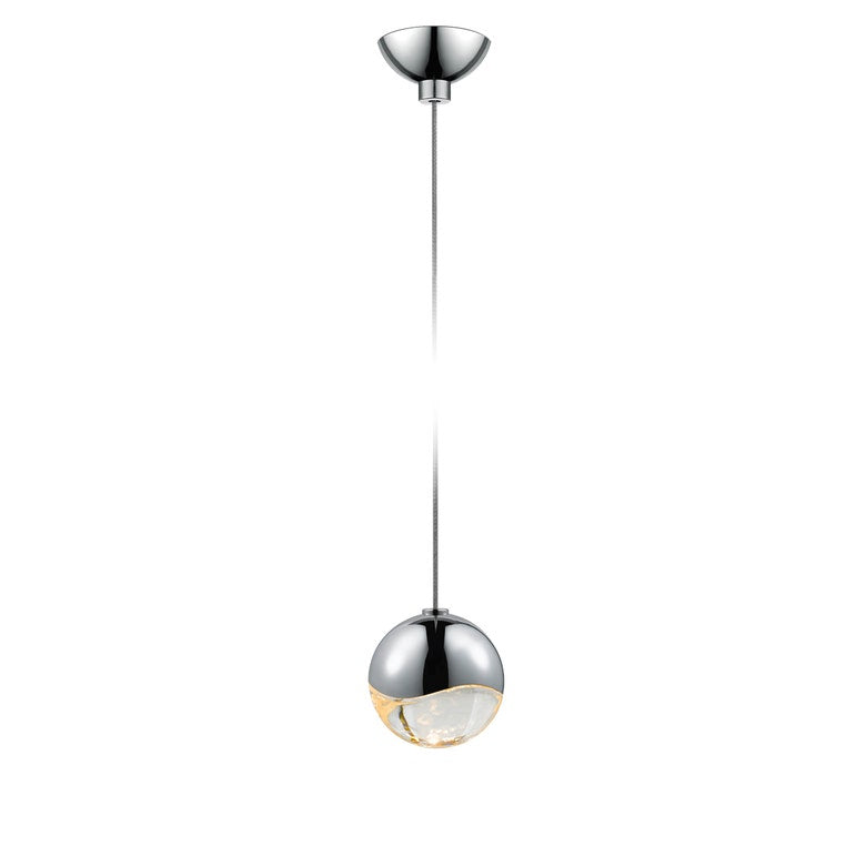 SONNEMAN Grapes Single Small LED Polished Chrome Micro Dome Canopy Pendant Light