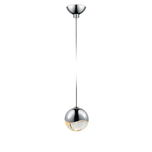 SONNEMAN Grapes Single Small LED Polished Chrome Micro Dome Canopy Pendant Light