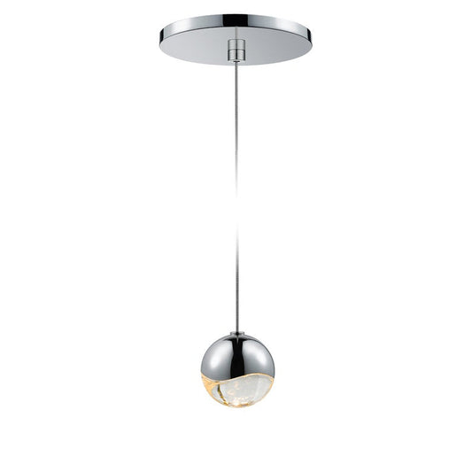 SONNEMAN Grapes Single Small LED Polished Chrome Round Canopy Pendant Light