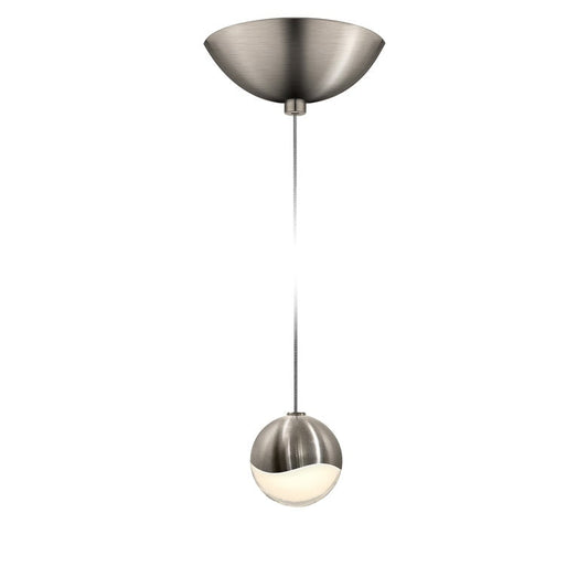 SONNEMAN Grapes Single Small LED Satin Nickel Dome Canopy Pendant Light