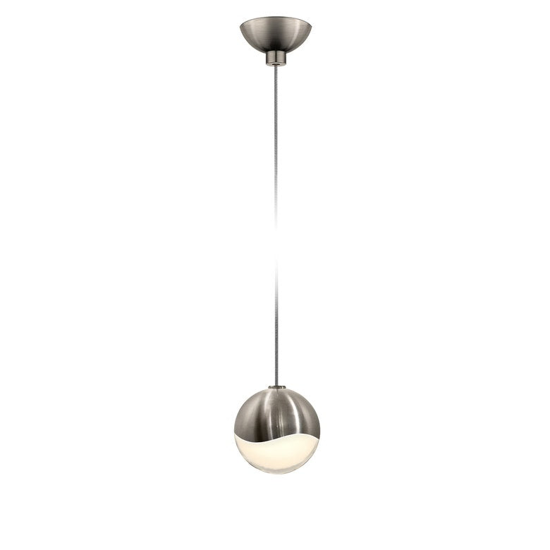 SONNEMAN Grapes Single Small LED Satin Nickel Micro Dome Canopy Pendant Light