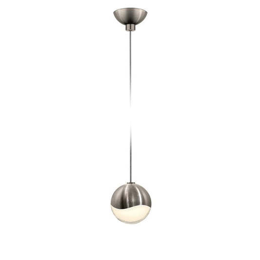 SONNEMAN Grapes Single Small LED Satin Nickel Micro Dome Canopy Pendant Light