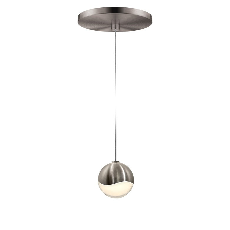 SONNEMAN Grapes Single Small LED Satin Nickel Round Canopy Pendant Light