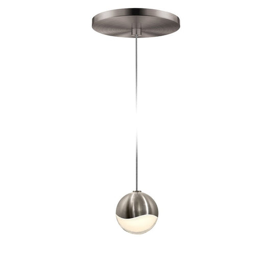 SONNEMAN Grapes Single Small LED Satin Nickel Round Canopy Pendant Light