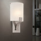 SONNEMAN Greco 1-Light Satin Nickel Glass Shade Fluorescent Wall Sconce