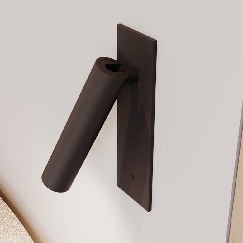 SONNEMAN Haim 1-Light LED Textured Black Aimable Recessed Headboard Plug-In Lamp