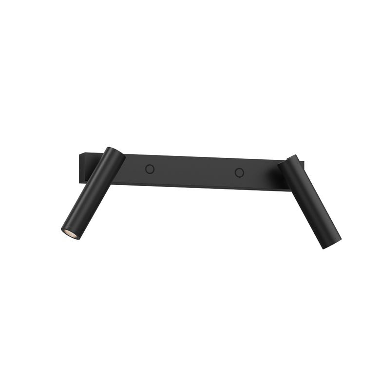 SONNEMAN Haim 2-Light LED Textured Black Aimable Double Wall Lamp