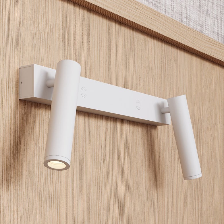SONNEMAN Haim 2-Light LED Textured White Aimable Double Wall Lamp