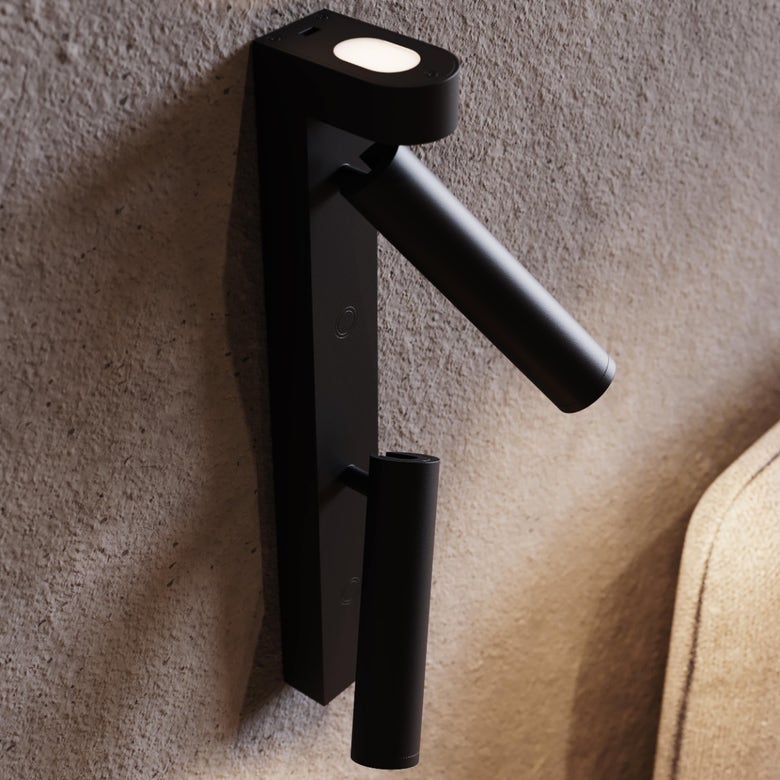 SONNEMAN Haim 3-Light Double Textured Black With Uplight Wall Sconce