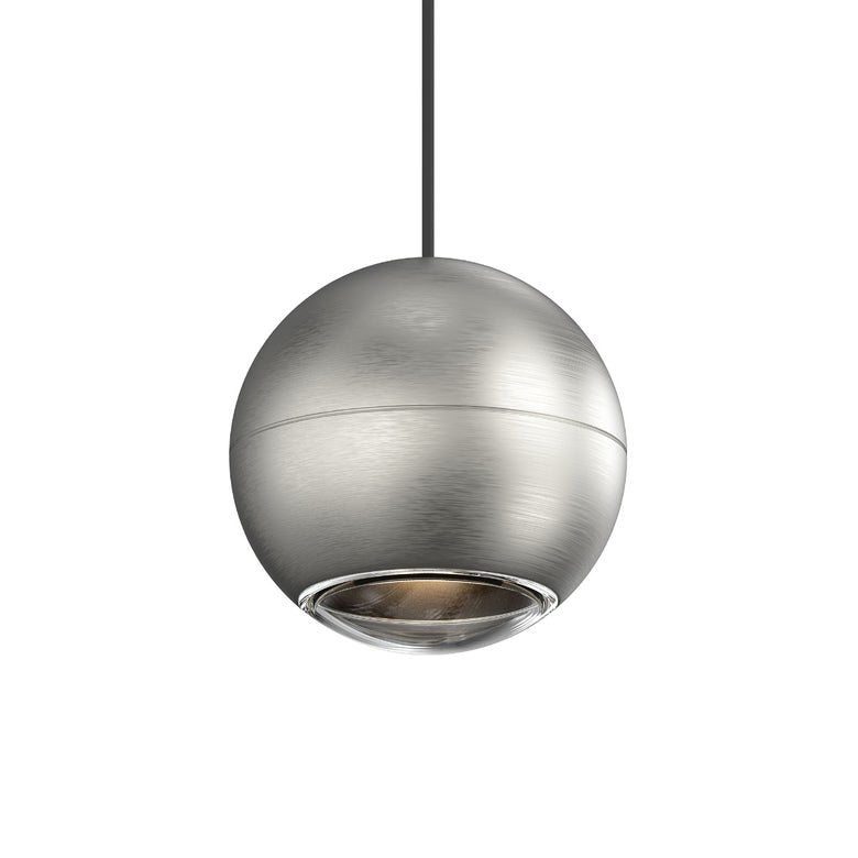SONNEMAN Hemisphere 1-Light LED Natural Anodized Clear Acrylic Shade Pendant Light