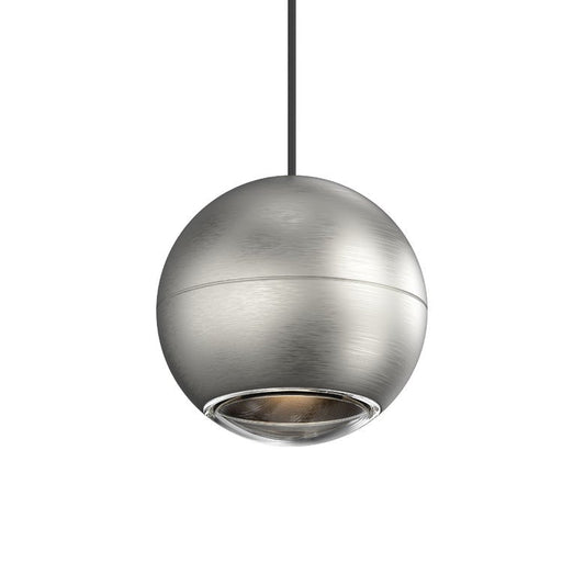 SONNEMAN Hemisphere 1-Light LED Natural Anodized Clear Acrylic Shade Pendant Light