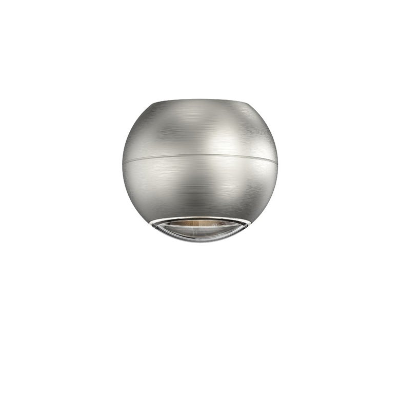 SONNEMAN Hemisphere 1-Light LED Natural Anodized Clear Acrylic Shade Surface Flush Mount Lighting