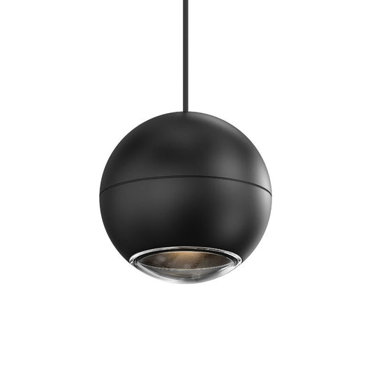 SONNEMAN Hemisphere 1-Light LED Textured Black Clear Acrylic Shade Pendant Light