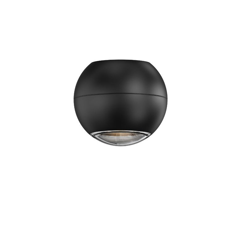 SONNEMAN Hemisphere 1-Light LED Textured Black Clear Acrylic Shade Surface Flush Mount Lighting