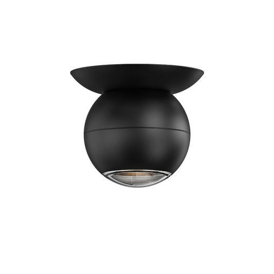 SONNEMAN Hemisphere 1-Light LED Textured Black Clear Acrylic Shade Surface Flush Mount Lighting