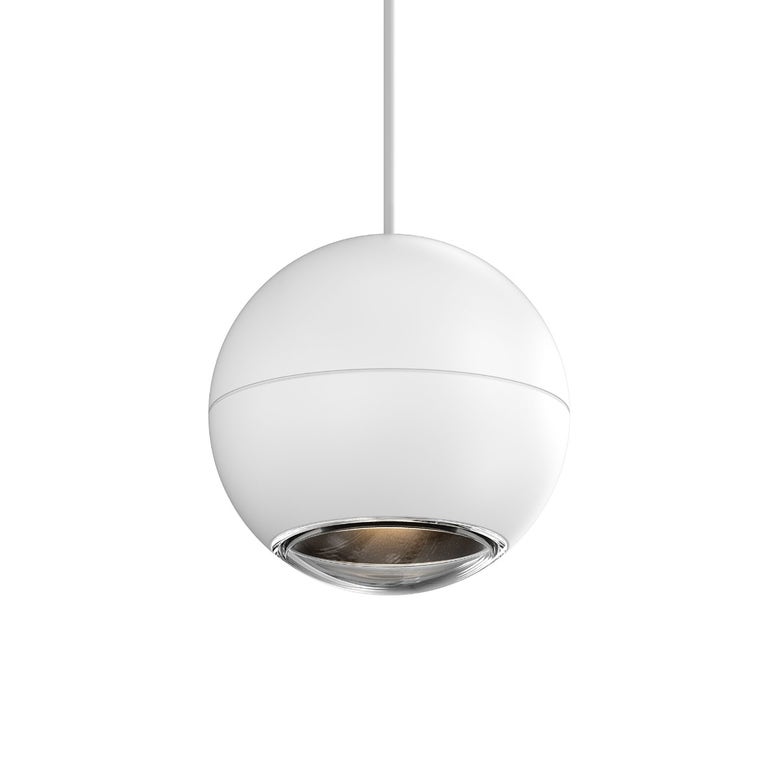 SONNEMAN Hemisphere 1-Light LED Textured White Clear Acrylic Shade Pendant Light