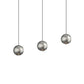 SONNEMAN Hemisphere 3-Light LED Natural Anodized Clear Acrylic Shade Pendant Light