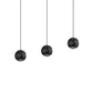 SONNEMAN Hemisphere 3-Light LED Textured Black Clear Acrylic Shade Pendant Light