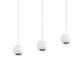 SONNEMAN Hemisphere 3-Light LED Textured White Clear Acrylic Shade Pendant Light