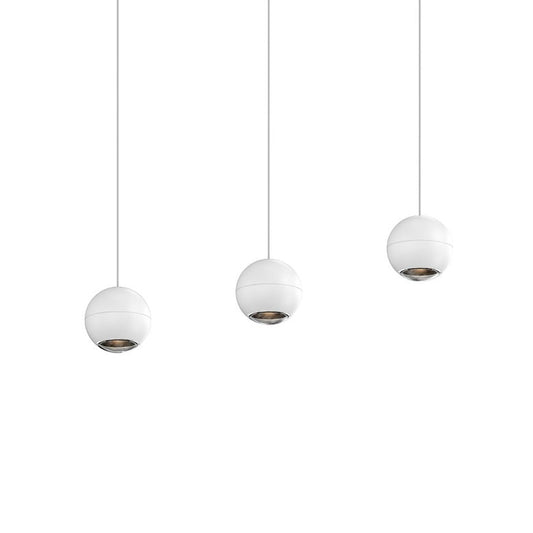 SONNEMAN Hemisphere 3-Light LED Textured White Clear Acrylic Shade Pendant Light