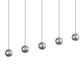 SONNEMAN Hemisphere 5-Light LED Natural Anodized Clear Acrylic Shade Pendant Light