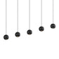 SONNEMAN Hemisphere 5-Light LED Textured Black Clear Acrylic Shade Pendant Light