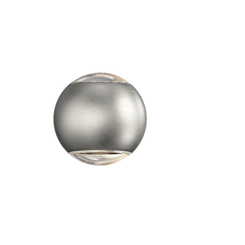 SONNEMAN Hemisphere Two-Sided 2-Light LED Natural Anodized Clear Acrylic Shade Wall Sconce
