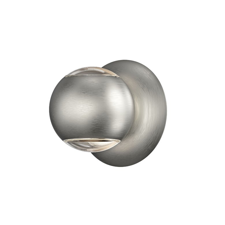 SONNEMAN Hemisphere Two-Sided 2-Light LED Natural Anodized Clear Acrylic Shade Wall Sconce