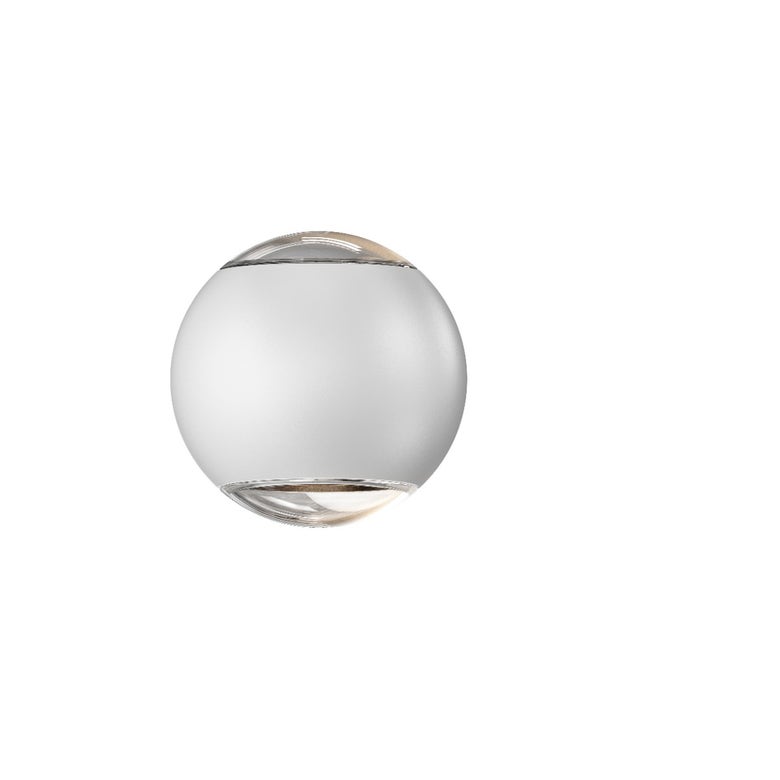 SONNEMAN Hemisphere Two-Sided 2-Light LED Textured White Clear Acrylic Shade Wall Sconce