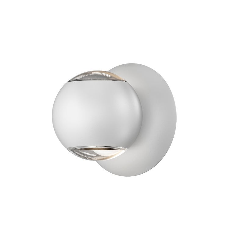 SONNEMAN Hemisphere Two-Sided 2-Light LED Textured White Clear Acrylic Shade Wall Sconce