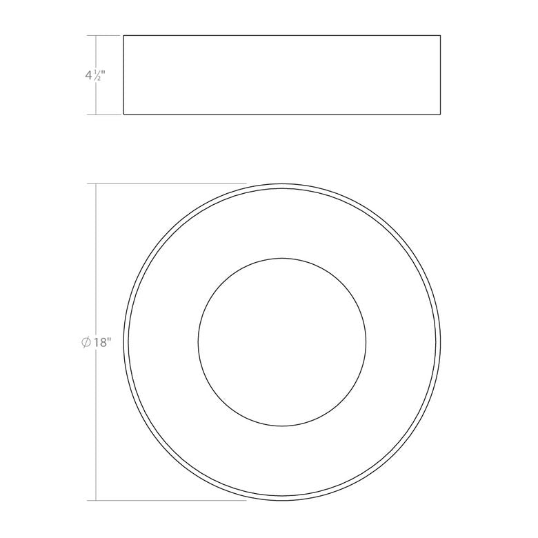 SONNEMAN Ilios 18" 1-Light LED Dove Gray Frosted Acrylic Shade Surface Flush Mount Lighting