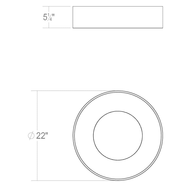 SONNEMAN Ilios 22" 1-Light LED 3500K Dove Gray Frosted Acrylic Shade Surface Flush Mount Lighting