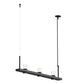 SONNEMAN Intervals 4' 3-Light LED Satin Black Etched Glass Acrylic Cone Shade Linear Beam Pendant Light