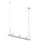 SONNEMAN Intervals 4' 3-Light LED Satin White Etched Cylinder Uplight Trim Linear Beam Pendant Light